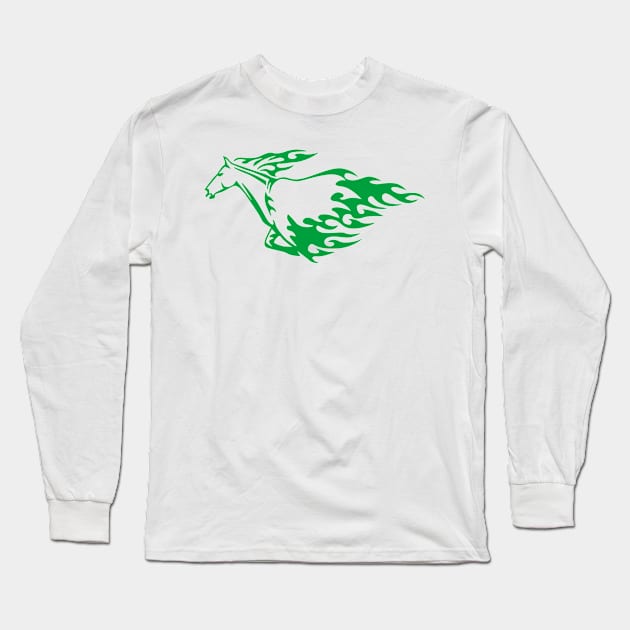 Flaming Stallion 4 Long Sleeve T-Shirt by PhantomLiving